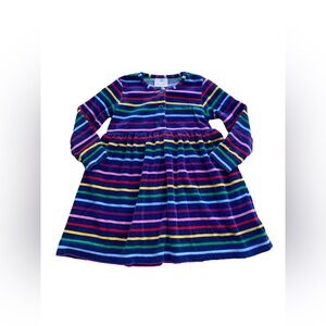 Hanna Andersson Size 100, 4, Signature Playdress In Velour Colorful Stripes